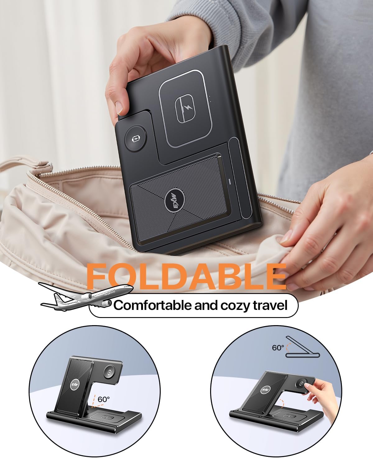 3-in-1 Foldable MagSafe Wireless Charging Station