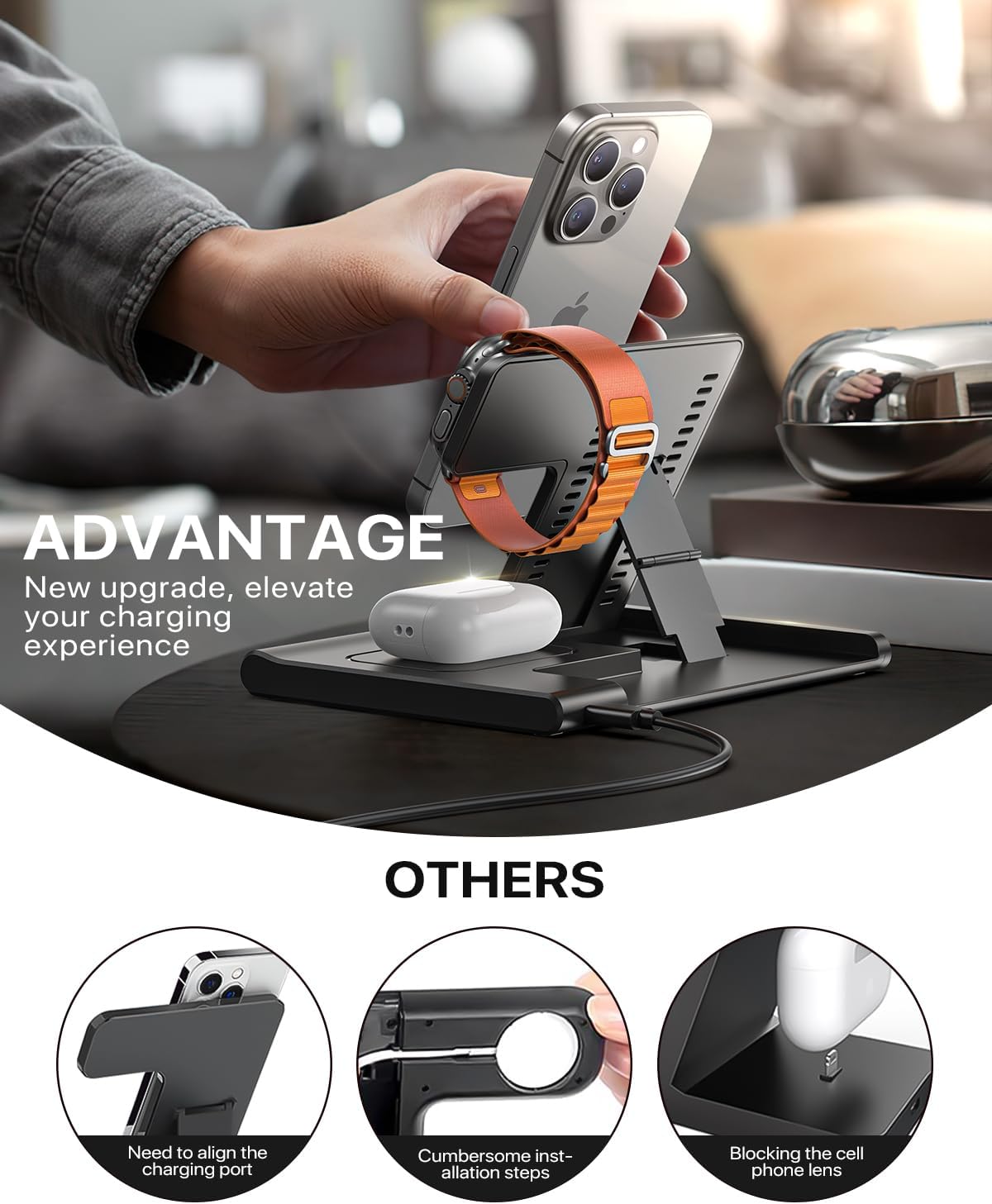 3-in-1 Foldable MagSafe Wireless Charging Station
