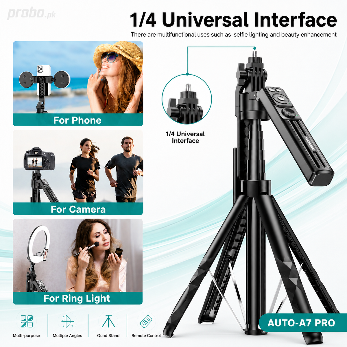 PLOKAMA AUTO-A7 PRO AI Intelligent 360° Face Tracking Selfie Stick Tripod