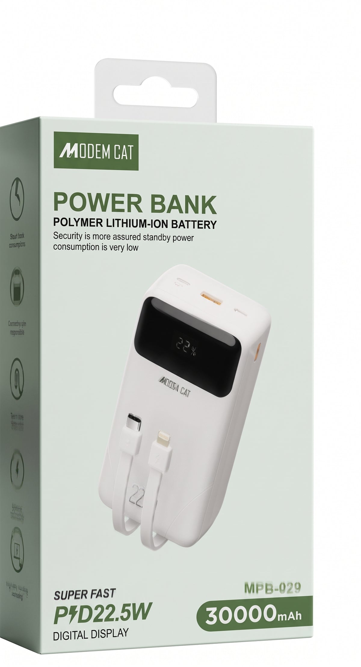 MODEM CAT MPB-029 Super Fast Power Bank (30,000mAh / 22.5W)