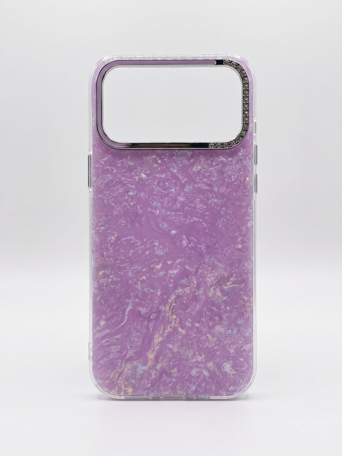 Glitter Marble Clear Case with Rhinestone Camera Frame for iPhone 17 Pro Max