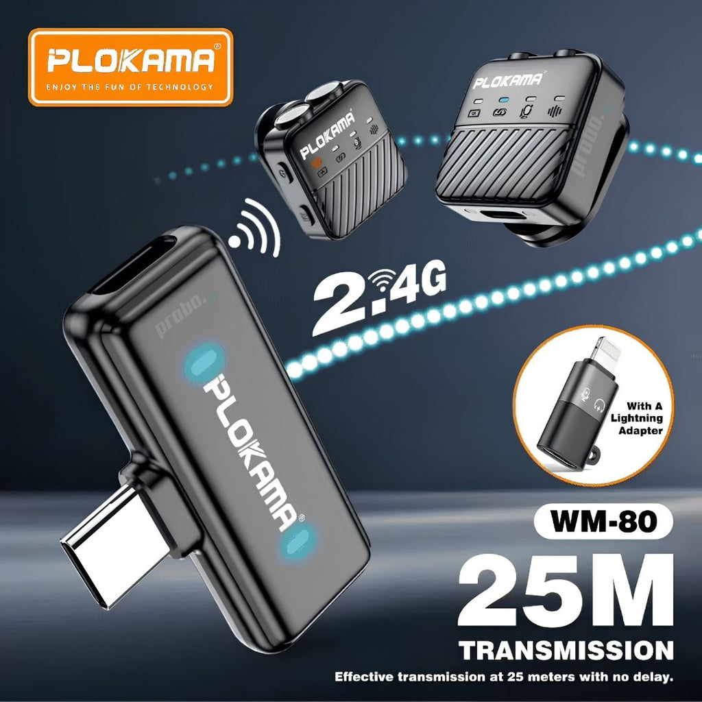 PLOKAMA WM-80 Remote Lavalier Microphone & Handheld Stick