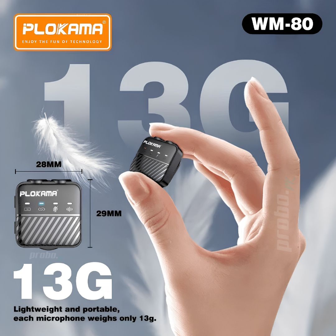PLOKAMA WM-80 Remote Lavalier Microphone & Handheld Stick